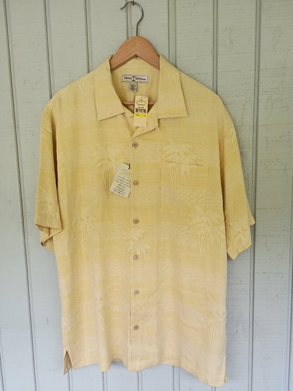 NWT Tommy Bahama Men 100% Silk California PALM  Camp Short Sleeve Shirt Sz M